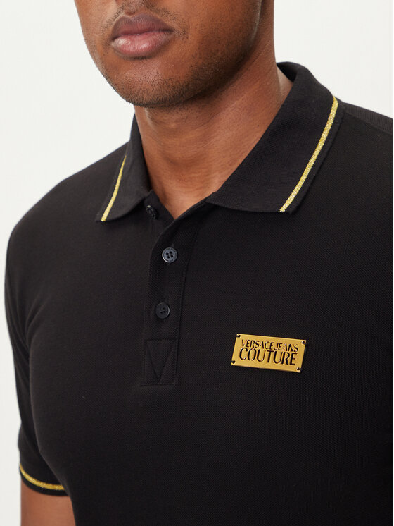 Versace Jeans Couture Versace Jeans Couture Tricou polo 79GAGT08 CJ01T Negru Regular Fit