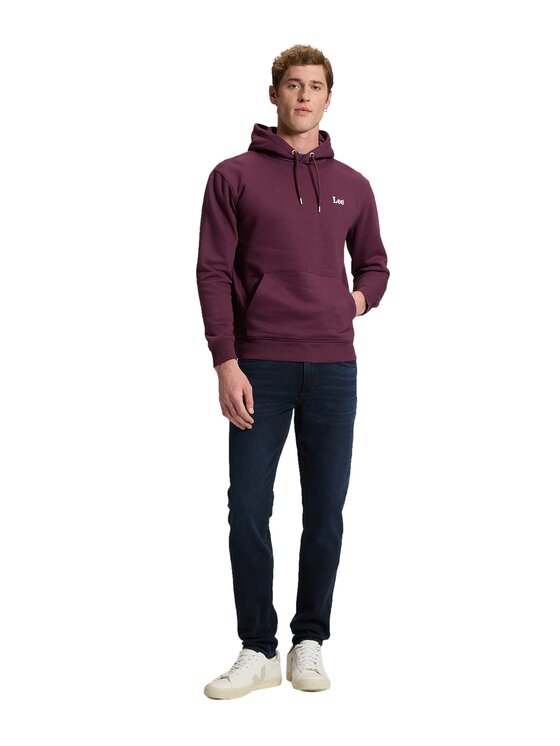 Lee Lee Bluza 112387488 Bordowy Relaxed Fit