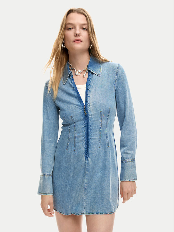 Desigual Desigual Дънкова рокля Lonan 26SWVD03 Син Slim Fit