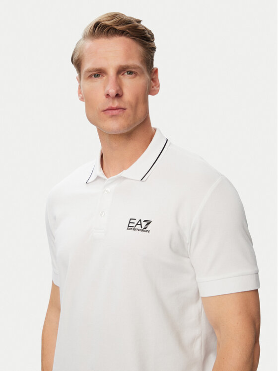 EA7 Emporio Armani EA7 Emporio Armani Polo marškinėliai 8NPF16 PJVUZ 1100 Balta Slim Fit