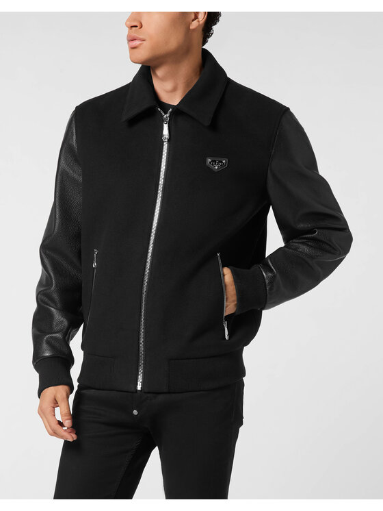 PHILIPP PLEIN PHILIPP PLEIN Vatovaná bunda 25609 Černá Regular Fit