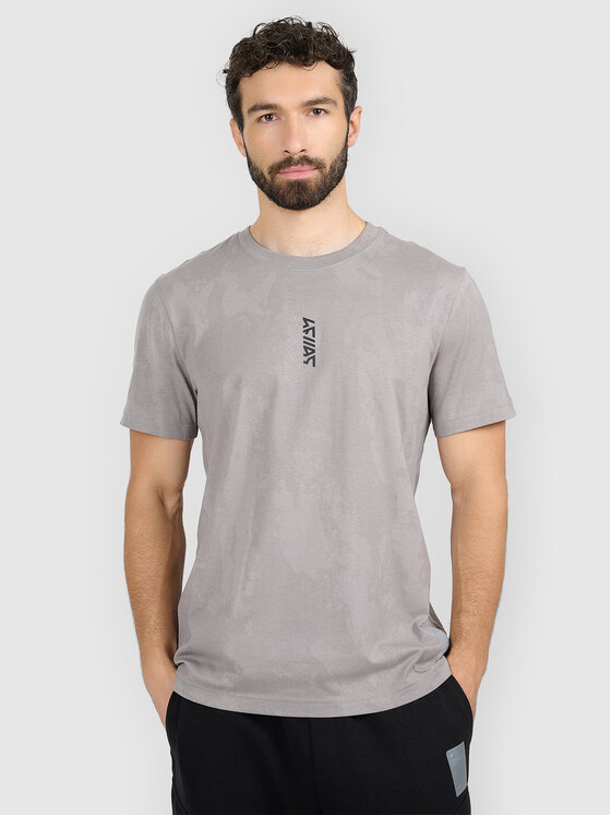 4F 4F T-Shirt BRIGHT TRACK Szary jasny Regular Fit