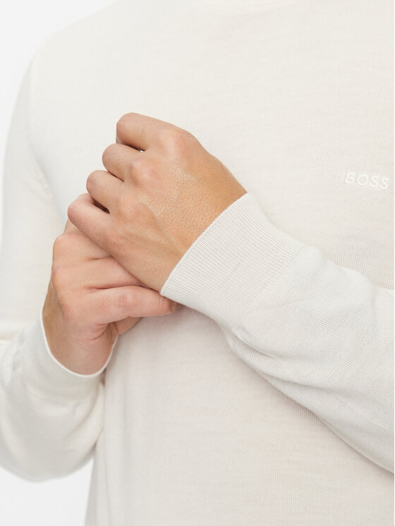 BOSS Boss Džemper Botto-L 50476364 Écru Regular Fit