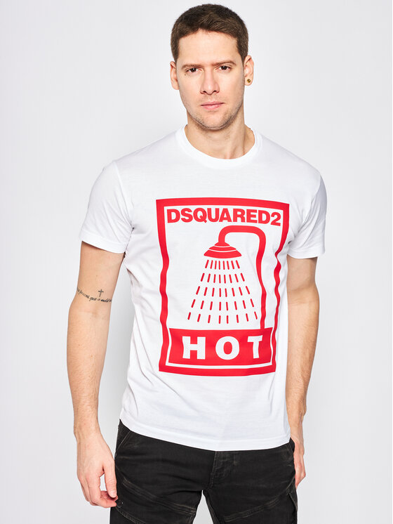Dsquared2 Dsquared2 T-Shirt Hot Shower S74GD0651.S22427 Biały Regular Fit