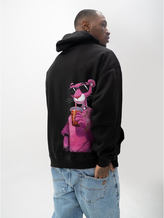 Jigga Wear Jigga Wear Bluza Szeroka luźna pantera kangurka 131559 Czarny Oversize