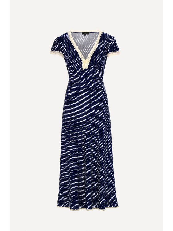 CASTELLANI CASTELLANI Sukienka codzienna Sukienka Polka Granatowy Regular Fit