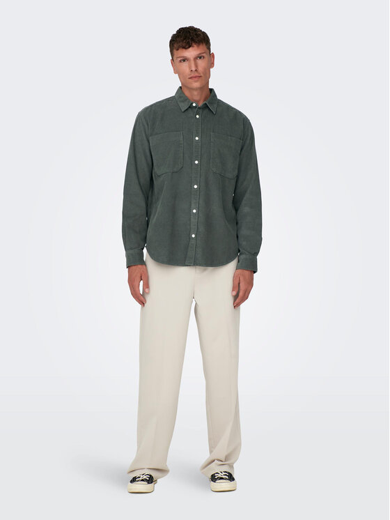 Only & Sons Only & Sons Πουκάμισο 22024716 Γκρι Relaxed Fit