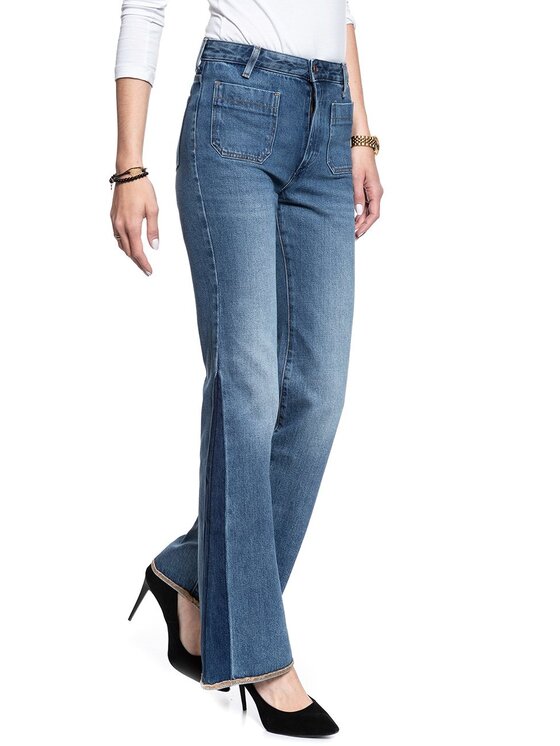 Wrangler Wrangler Jeansy RETRO FLARE Niebieski Loose Fit