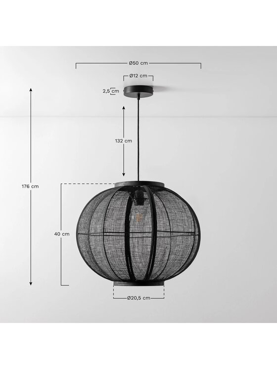 MIAhome MIAhome Lampa wisząca z lnu Ziyec Beżowy