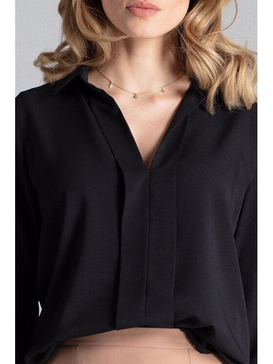 FIGL FIGL Koszula M621 Czarny Loose Fit