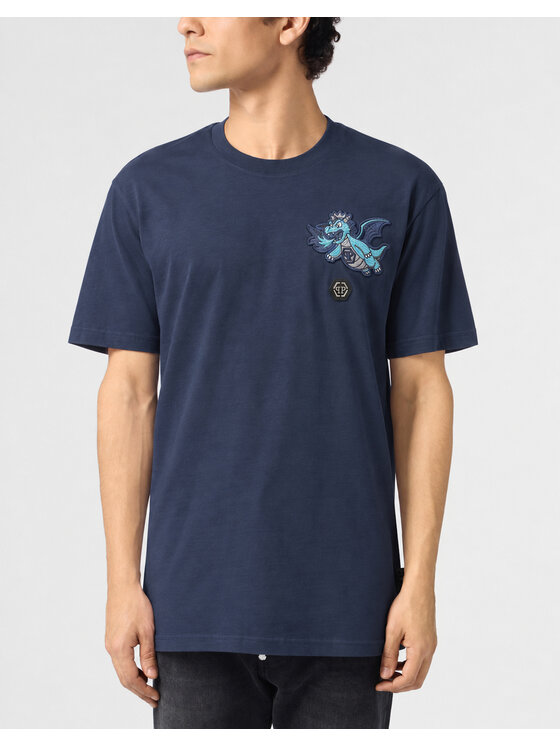 PHILIPP PLEIN PHILIPP PLEIN T-Shirt 31314 Granatowy Regular Fit
