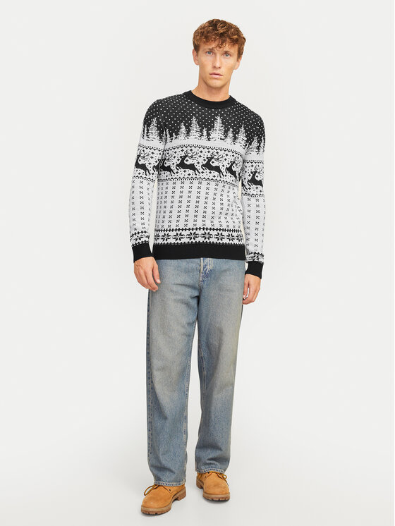 Jack&Jones Jack&Jones Džemper Xmas Gabriel 12266118 Siva Regular Fit
