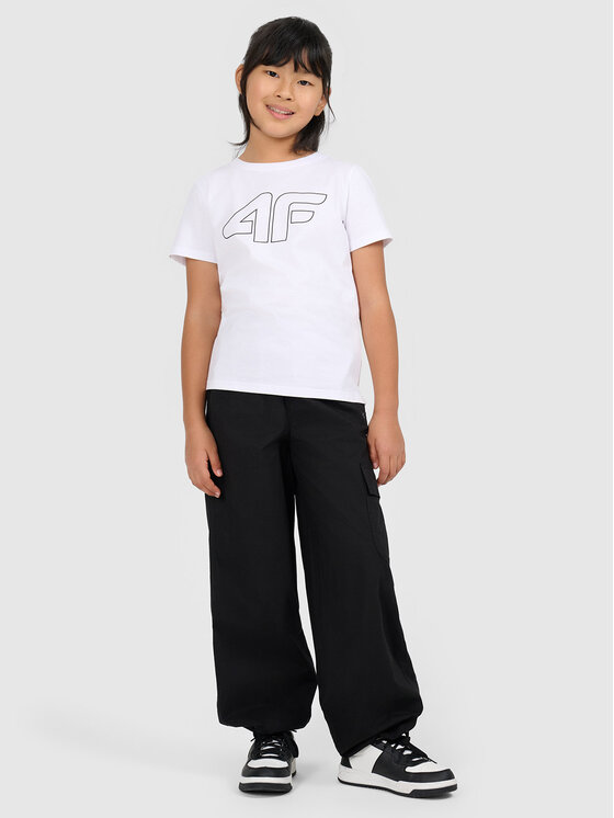 4F 4F T-Shirt BASIC+ Biały Oversize