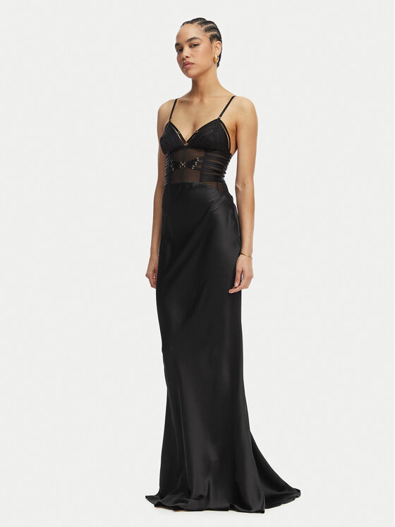 Elisabetta Franchi Rochie de seară AB-R53-62E2-V760 Negru Slim Fit
