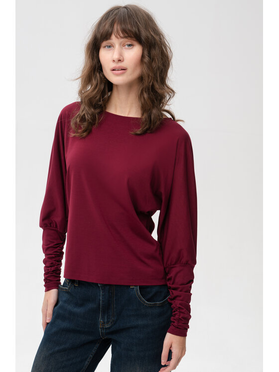 blue shadow blue shadow Bluzka Fiola Czerwony Regular Fit