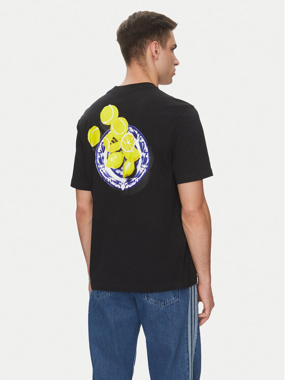 adidas adidas T-Shirt Lounge Still Life Lemons Graphic JN7367 Czarny Regular Fit