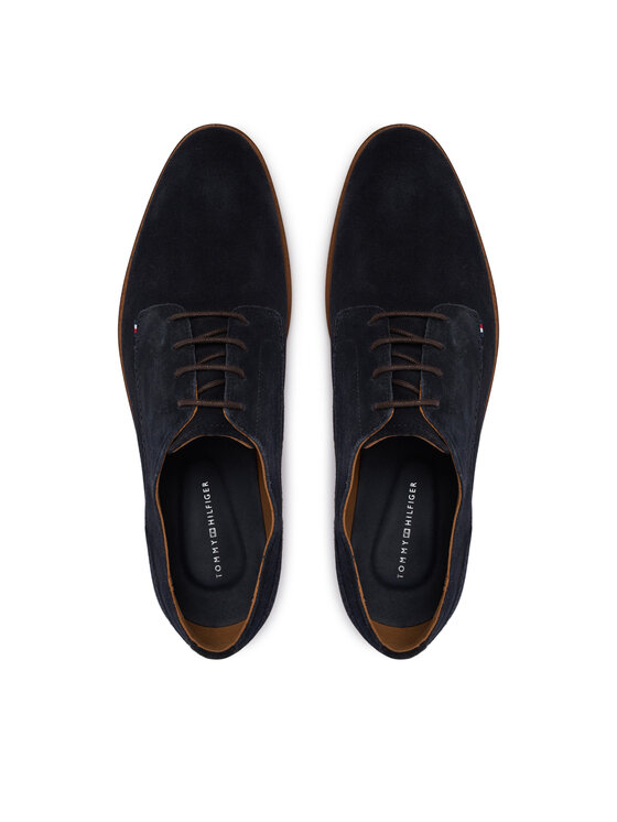 Tommy Hilfiger Tommy Hilfiger Обувки Hilfiger Suede Dress Shoe FM0FM05776 Тъмносин