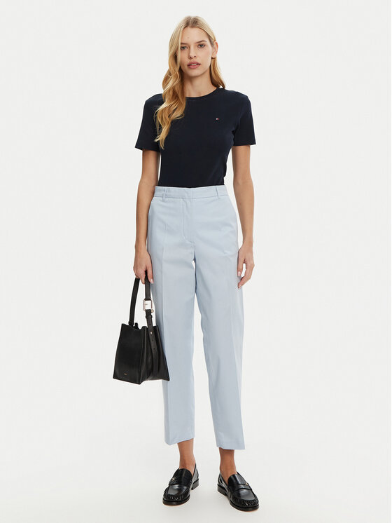 Tommy Hilfiger Tommy Hilfiger Pantaloni chino WW0WW40504 Albastru celest Straight Fit
