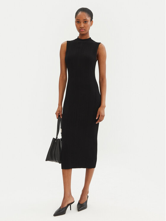 MICHAEL Michael Kors MICHAEL Michael Kors Rochie tricotată MR582UN33D Negru Slim Fit