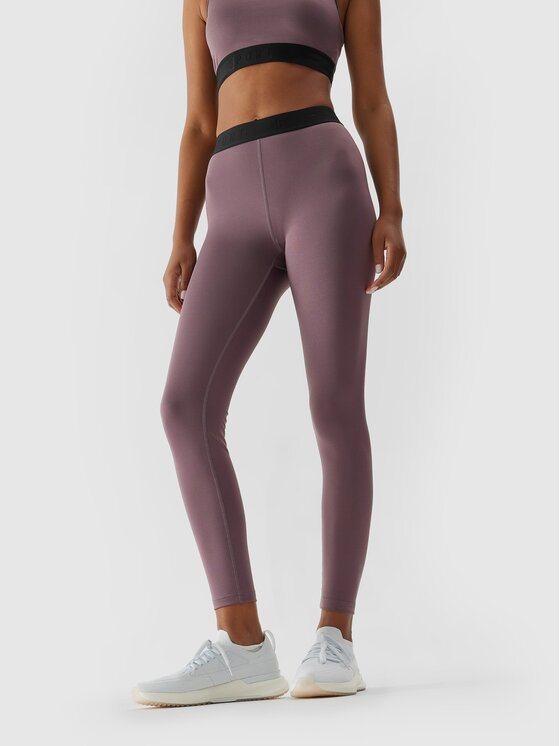 4F 4F Legginsy 4FAW23TFTIF153-82S Brązowy Regular Fit