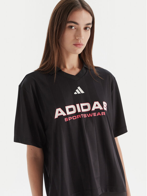 adidas adidas Поло Tiro JN2749 Чорний Loose Fit
