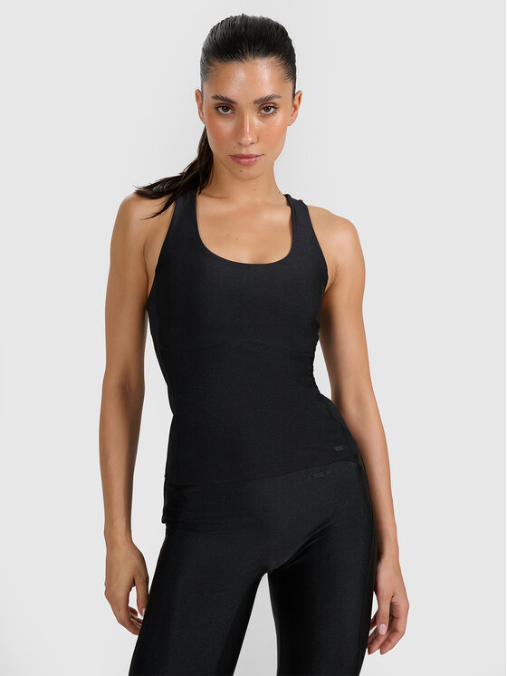 4F 4F Top TRAINING Czarny Slim Fit