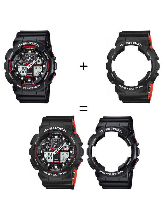 Casio Casio Zegarek SET GA-100-1A4ER + BEZEL 10508136 + PASEK 10577142 Czarny