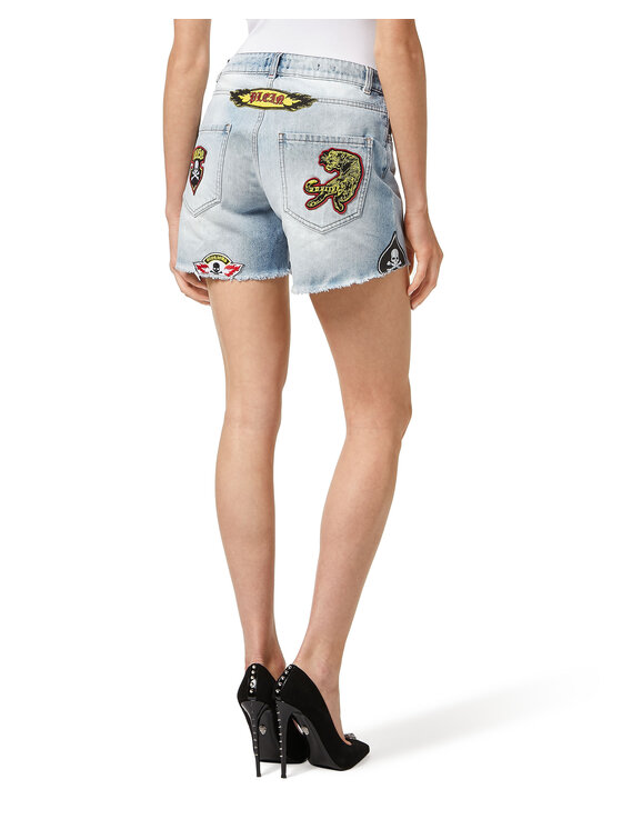 PHILIPP PLEIN PHILIPP PLEIN Szorty jeansowe 30881 Niebieski Skinny Fit