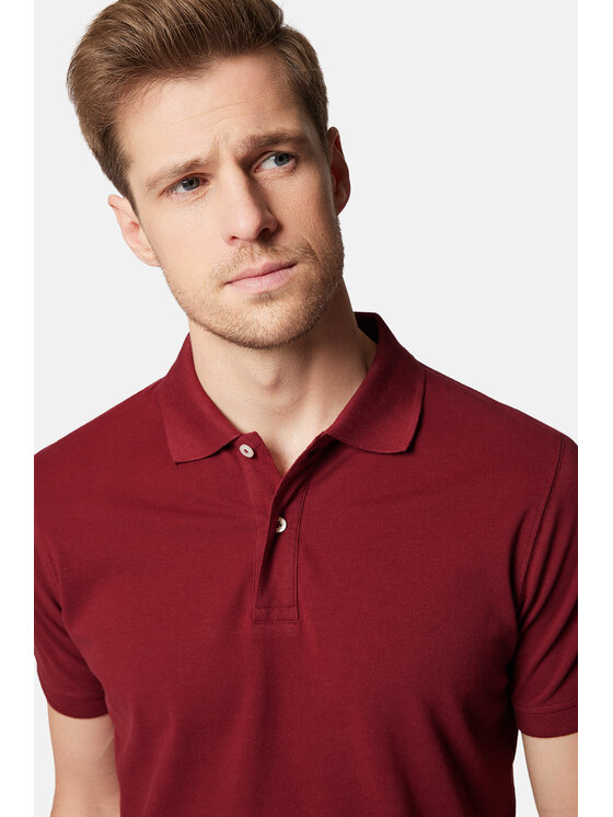Lancerto Lancerto Polo Jakob PO073124000009 Bordowy Regular Fit