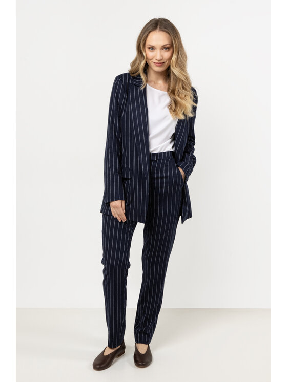 Awama Awama Spodnie damskie A726 Écru Basic Fit