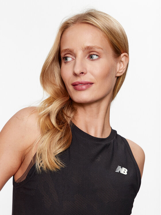 New Balance New Balance Τοπ Q Speed Jacquard Tank WT33280 Μαύρο Regular Fit