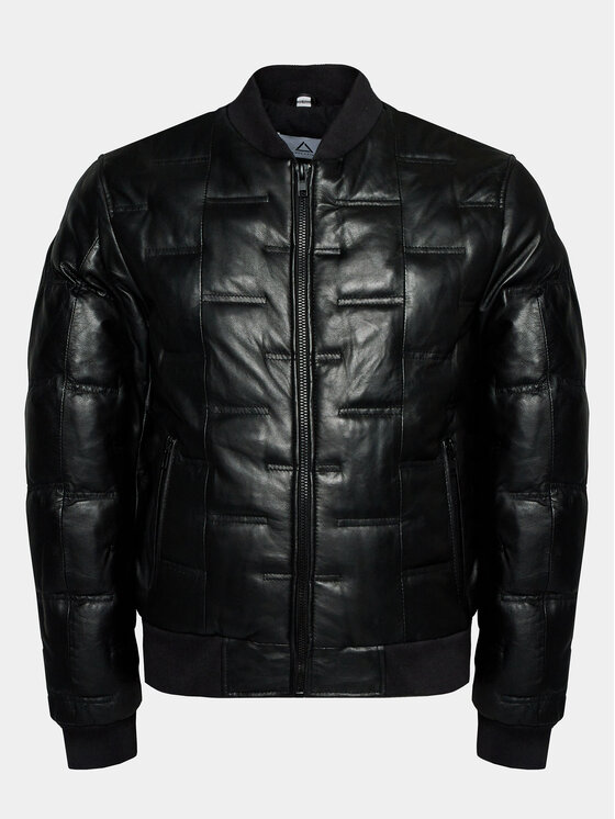 Serge Pariente Serge Pariente Odinė striukė Clever Juoda Slim Fit