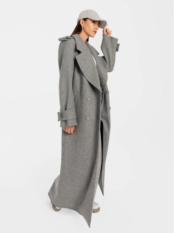 MANDRAGORA MANDRAGORA Cappotto di lana Marove Grigio Slim Fit