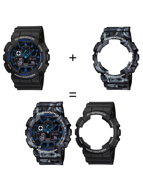 Casio Casio Zegarek SET GA-100-1A2ER + BEZEL 10520052 + PASEK 10520049 Czarny