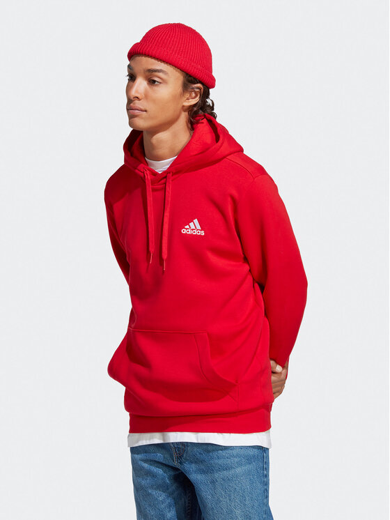 Adidas Majica Dugih Rukava Essentials Fleece Hoodie H47018 Crvena Regular Fit