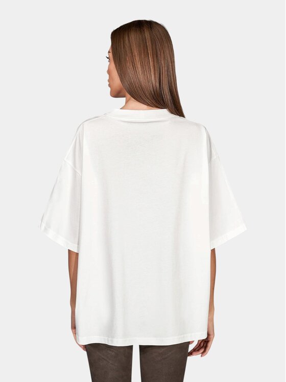 MADE BY SOCIETY MADE BY SOCIETY T-Shirt Nude Code - T28029 Biały Basic Fit