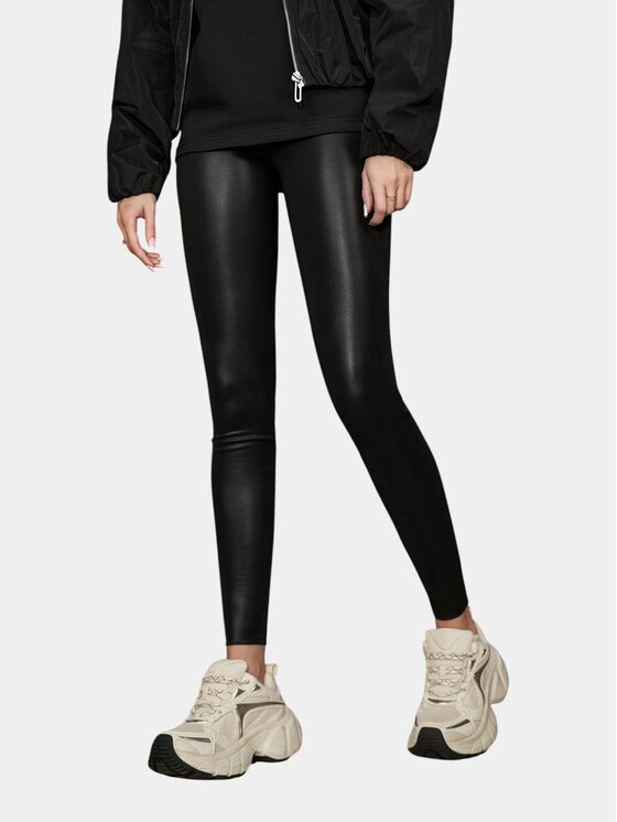 MADE BY SOCIETY MADE BY SOCIETY Spodnie materiałowe Pantaloni leggings - P26826 Czarny Basic Fit