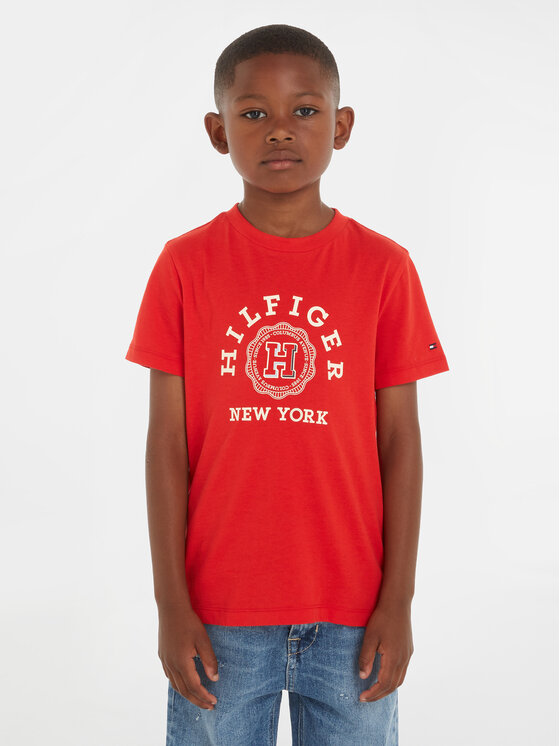 Tommy Hilfiger Tricou Monotype Arch KB0KB08802 Roșu Regular Fit