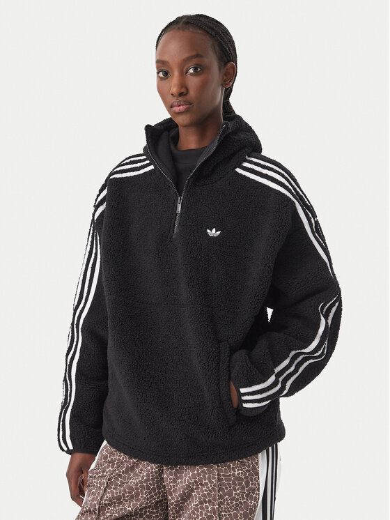 adidas adidas Суитшърт Adiluna Season 2 X Jennie Fleece Hoodie Jacket LD8926 Черен Regular Fit
