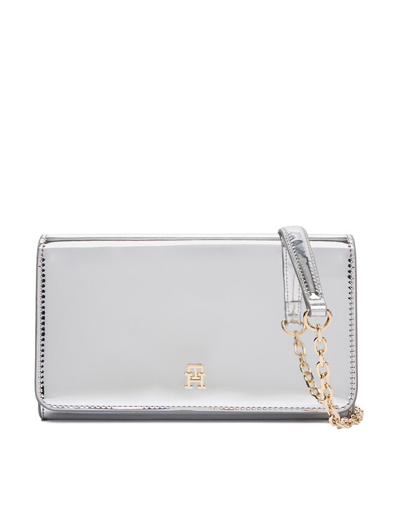 Tommy Hilfiger Tommy Hilfiger Torbica Icon Flap W/Chain Met AW0AW17959 Srebrna