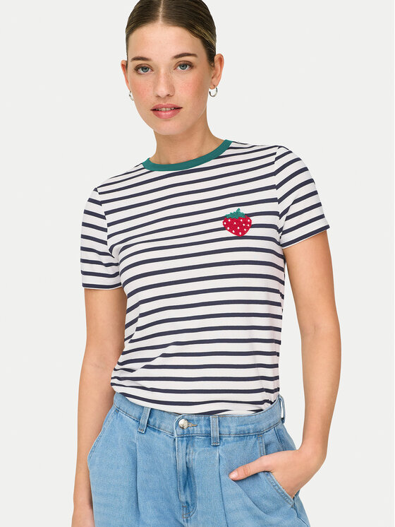 ONLY ONLY Marškinėliai Heart 15318959 Balta Regular Fit