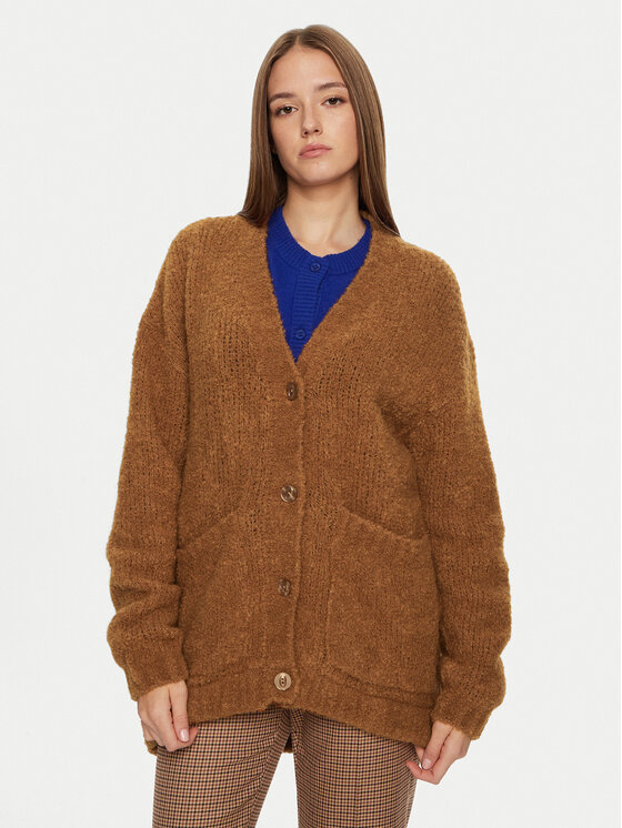 American Vintage Cardigan Zolly ZOL19CH24 Marrone Loose Fit, taglia : M_L
