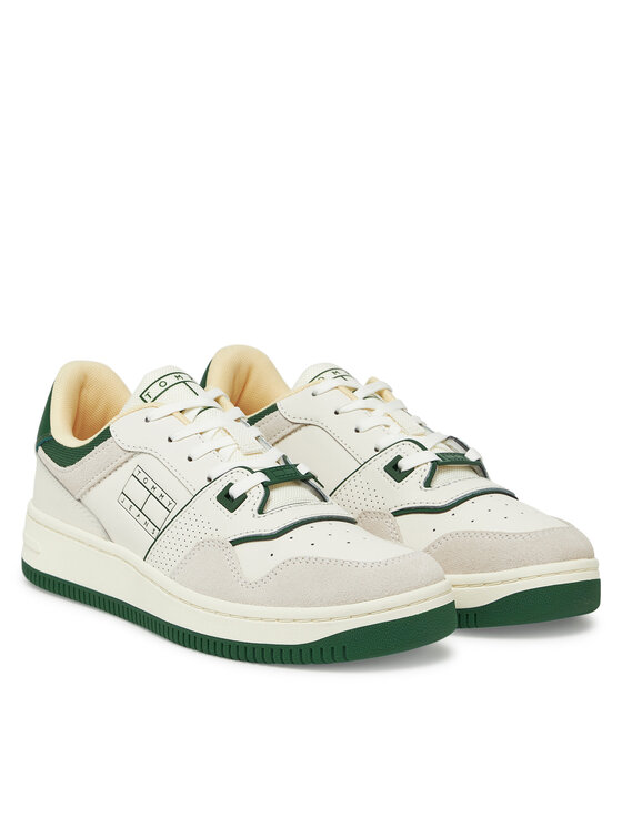 Tommy Jeans Tommy Jeans Laisvalaikio batai Tjw Retro Basket Washed Suede EN0EN02773 Balta
