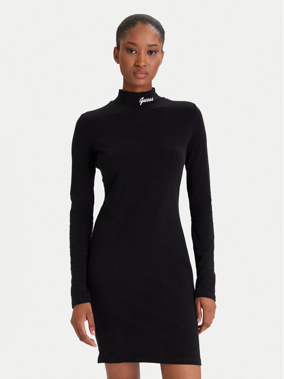 Guess Guess Rochie de zi V5BK04 KCBF1 Negru Slim Fit