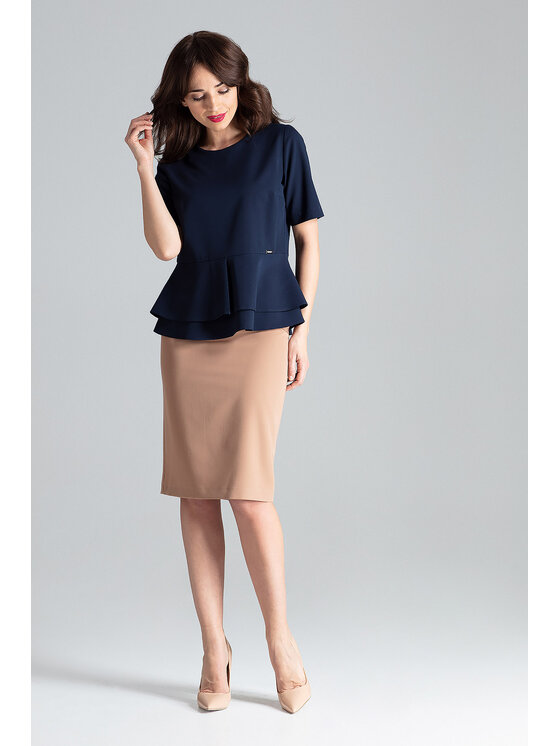 Lenitif Lenitif Blusa L026 Blu scuro Regular Fit