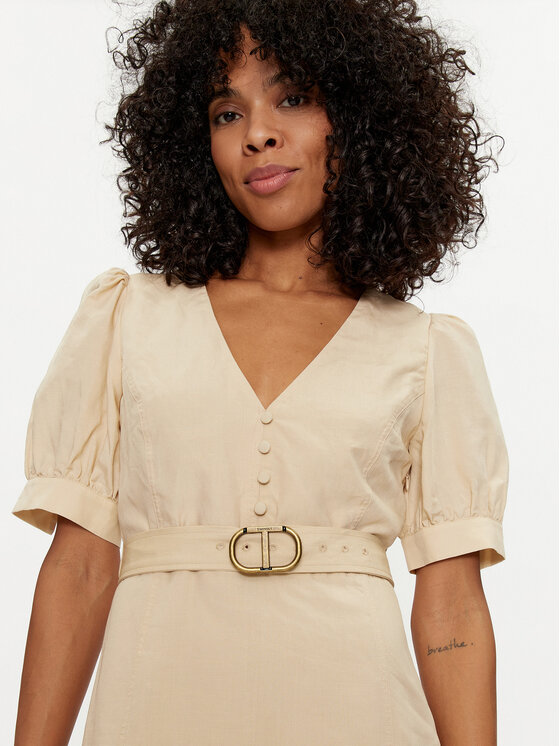 TWINSET TWINSET Sukienka letnia 241TP2521 Beżowy Regular Fit