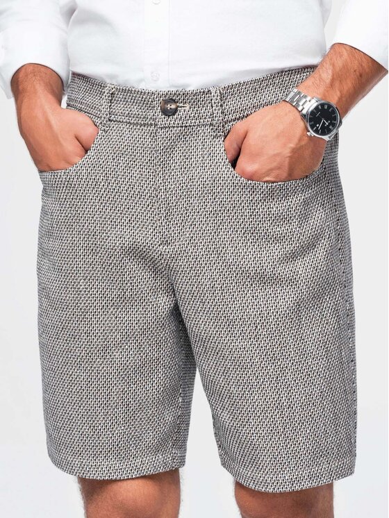 Ombre Ombre Szorty materiałowe OM-SRCS-0189 Brązowy Regular Fit