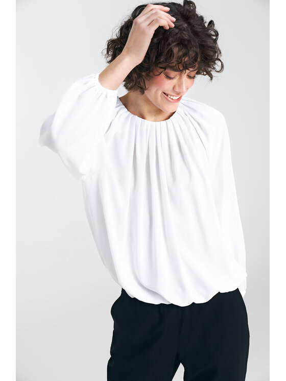 NIFE NIFE Bluzka B162 Écru Loose Fit