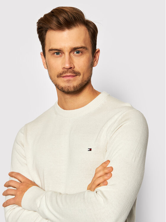 Tommy Hilfiger Tommy Hilfiger Džemperis Pima MW0MW11674 Balts Regular Fit