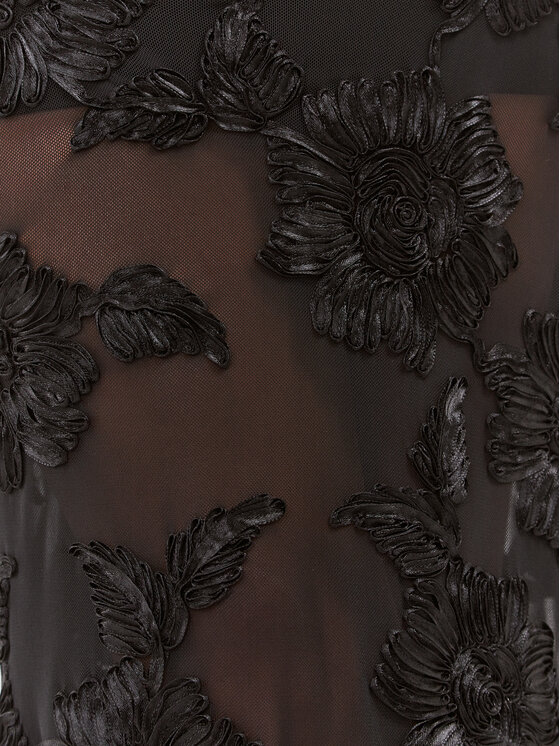 ROTATE ROTATE Vakarinė suknelė 3D Mesh Maxi Tube 111547100 Juoda Fitted Fit